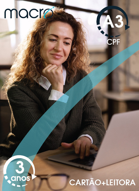 Certificado Digital E-CPF A3 – 3 anos – Cartão + Leitora